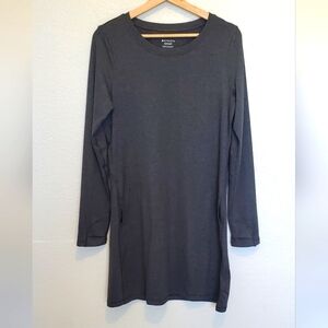 💚5/$25 Athleta Uptempo Heathered Gray Long Sleeve Dress Size Small
